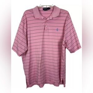 Polo by Ralph Lauren Short Sleeve Shirt Pink/Navy Striped Pima Cotton Size XL